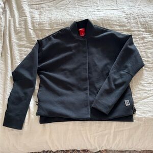 Nike Womens Sportswear Varsity Tennis Tech Fleece Black Bomber Jacket